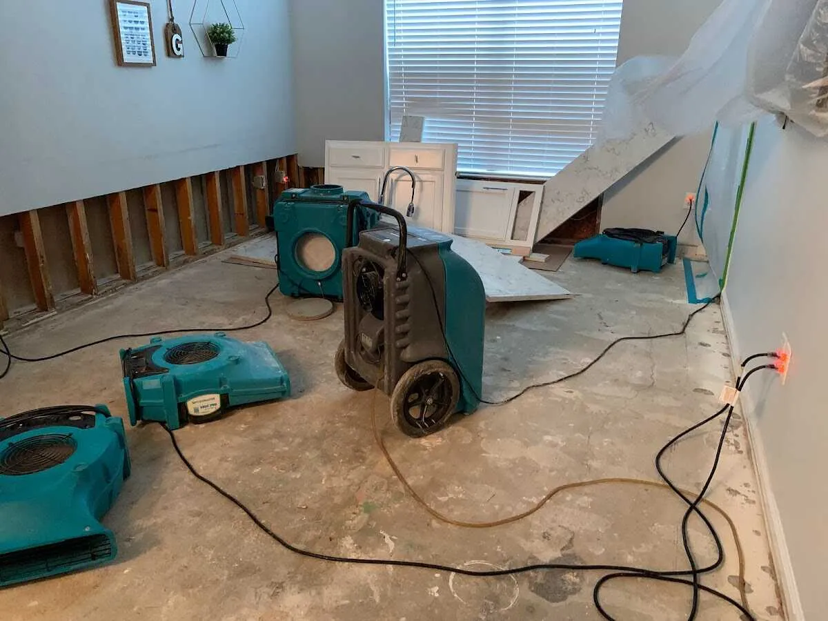 Dehumidifier in flood-cut room for Water Extraction & Removal in Coatesville